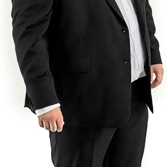 Elegant Black Blazer and Pants Set for Big & Tall - Custom Tailoring Available - Picture 1 of 8